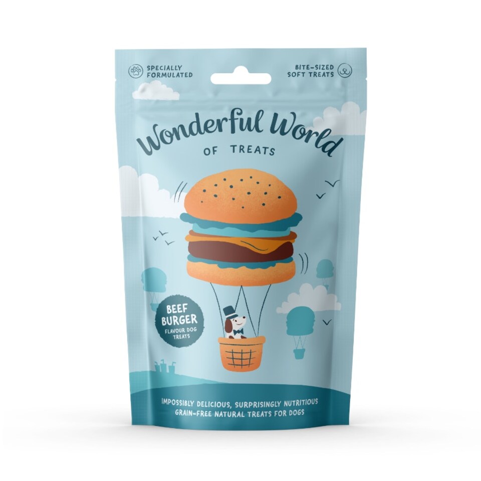 Wonderful World of Treats Burger Dog Treats 50g - Pack of 12
