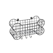 House Of Paws Bone Wire Shelf - Black - 41cm x 17.5cm x 30cm