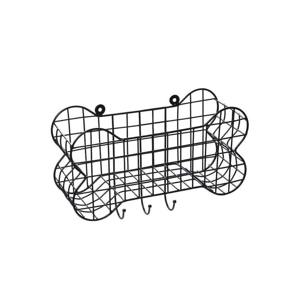 House Of Paws Bone Wire Shelf - Black - 41cm x 17.5cm x 30cm