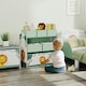image 10 of AIYAPLAY 3-Tier Kids Storage Shelf with 6 Removable Fabric Boxes | Pink | White | 63L x 30W x 66H cm | 1