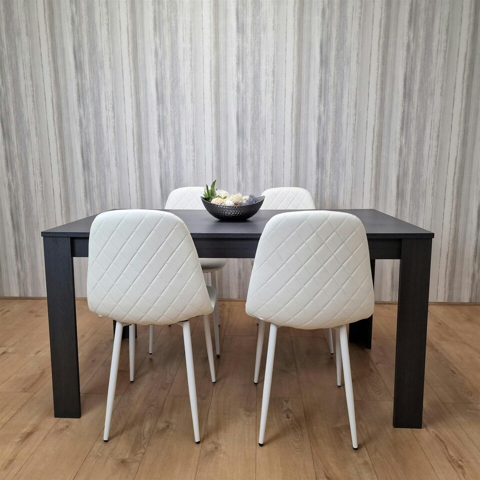 image 1 of Dining Table Set with 4 Chairs Dining Room, Kitchen table set of 4 Grey