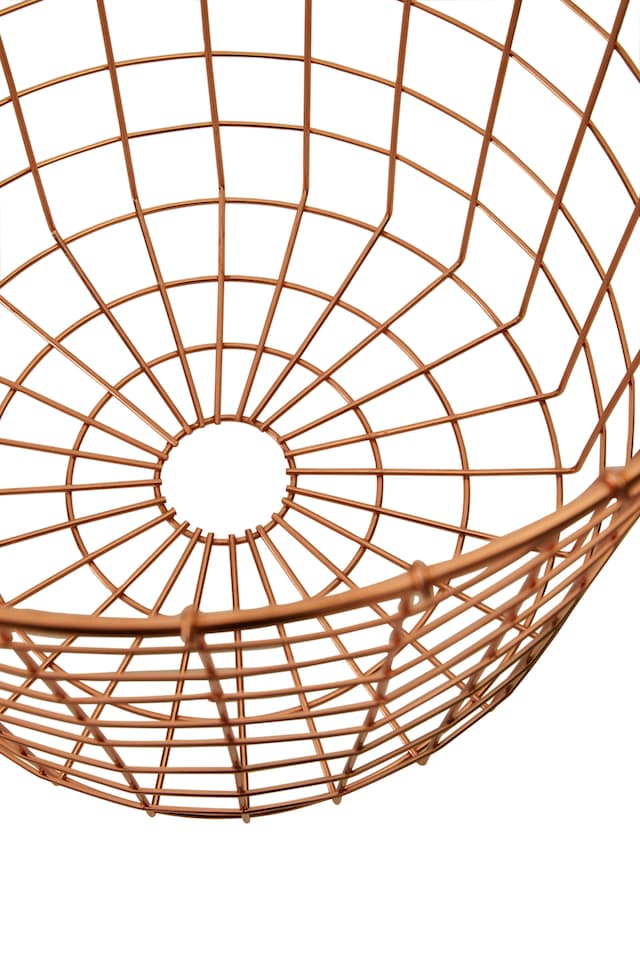 image 1 of Interiors By Premier Functional Copper Finish Round Wire Basket, Stylish Wireframe Basket For Kitchen, High Quality Basket | Gold