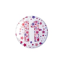 Age 11 Pink Small Badge 6cm