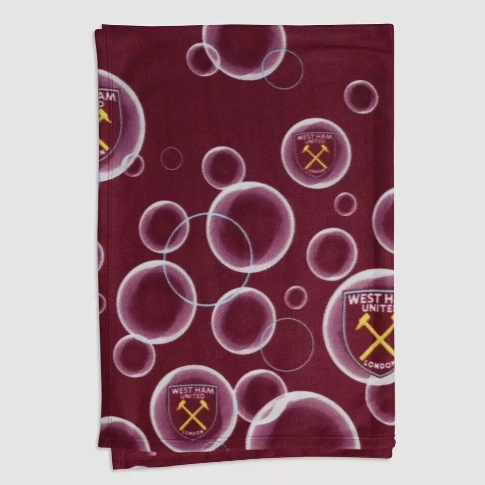 image 1 of West Ham FC Bubbles Fleece Blanket Brown