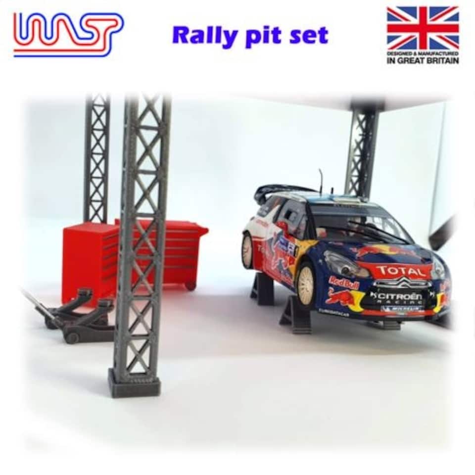 image 1 of Slot Car Trackside Scenery Rally Service Tool Set Blue 1:32 Scale WASP