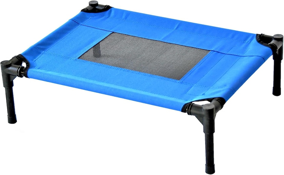 image 1 of Actiaspet Elevated Dog Bed Oxford Mesh Pet Cot Indoor or Outdoor (Blue, Small)