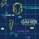 image 1 of Holden Décor Gamer Wallpaper - Navy/Neon Yellow - One Size Blue