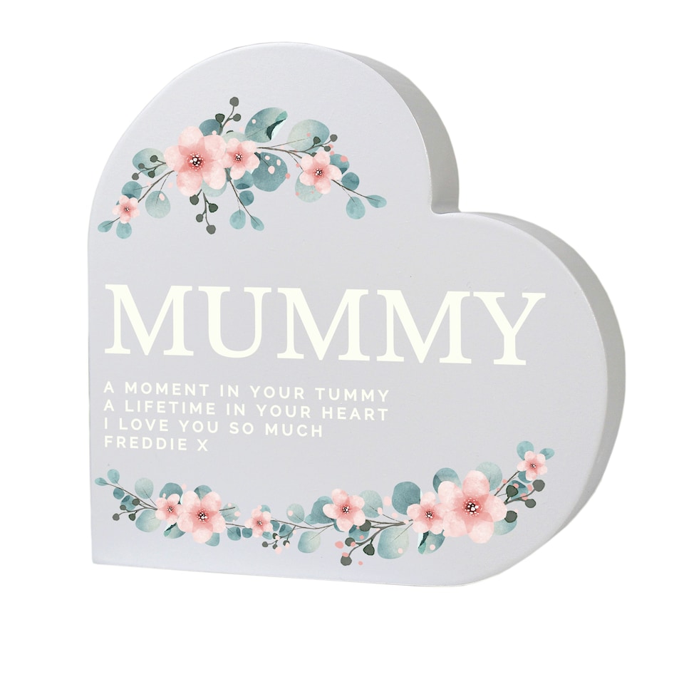 image 1 of Personalised Floral Free Standing Heart Ornament