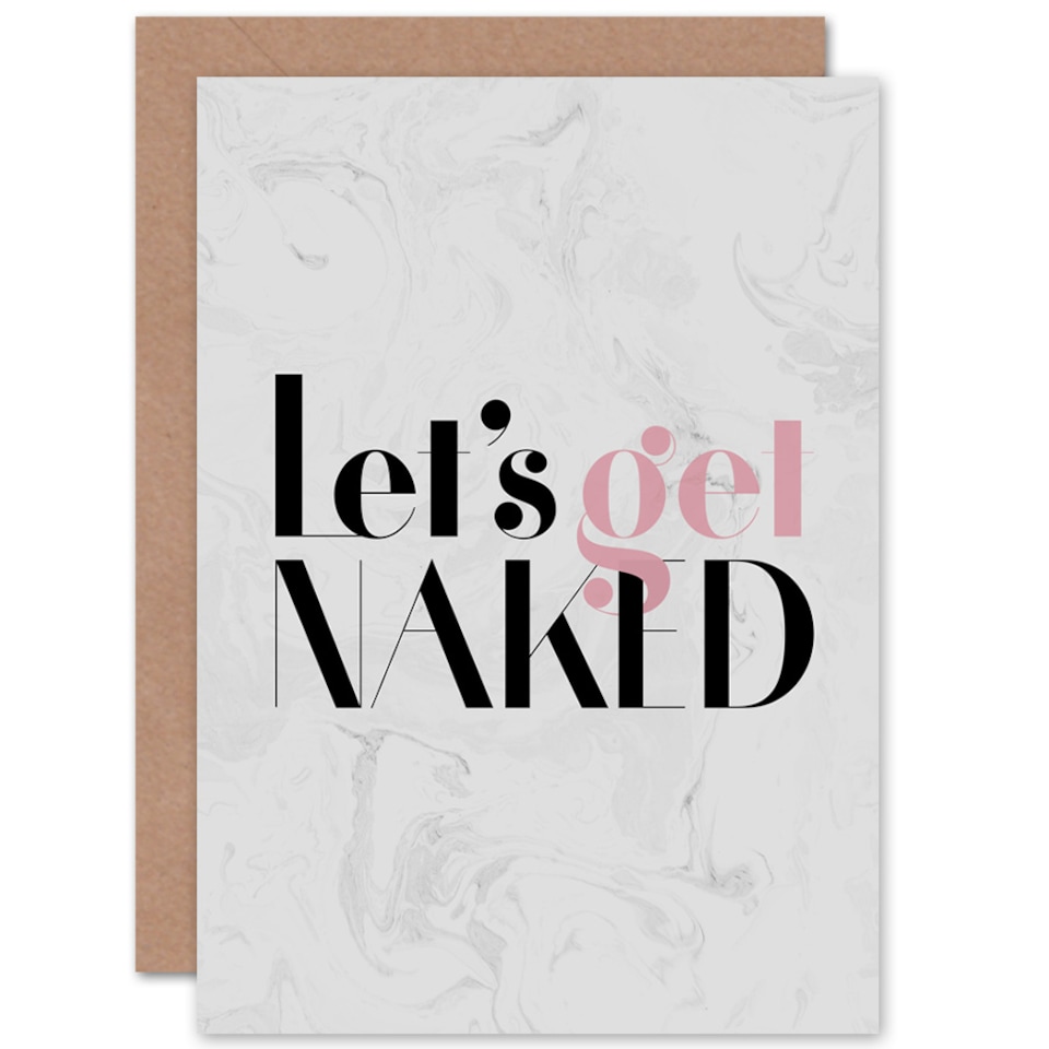 image 1 of Lets Get Naked Dusty Rose Greetings Card