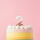 image 1 of Rose Gold Ombre Number '2' Celebration Candle