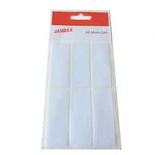 Pack of 48 White 25x50mm Rectangular Labels - Adhesive Stickers - Send 2 Packs