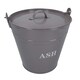 image 2 of Coal Bucket & Lid Grey Metal Ash Tidy Bin Coal Carrier Fire Log Burner Kindling