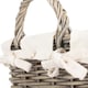 image 4 of Antique Wash Wicker Handled Lined Storage Basket White | White | L