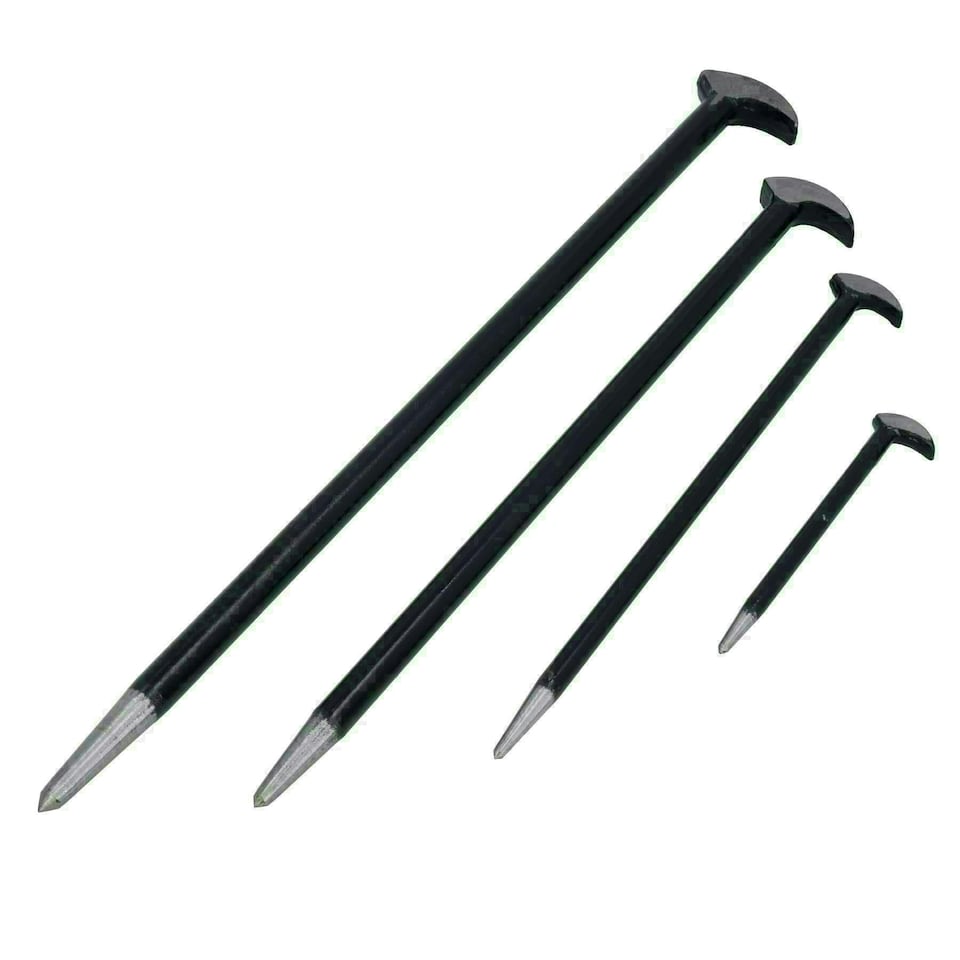 image 1 of 4pc Solid Steel Heel And Toe Pry Bar Crow Bar Wrecking Knuckle Set 6" - 20"