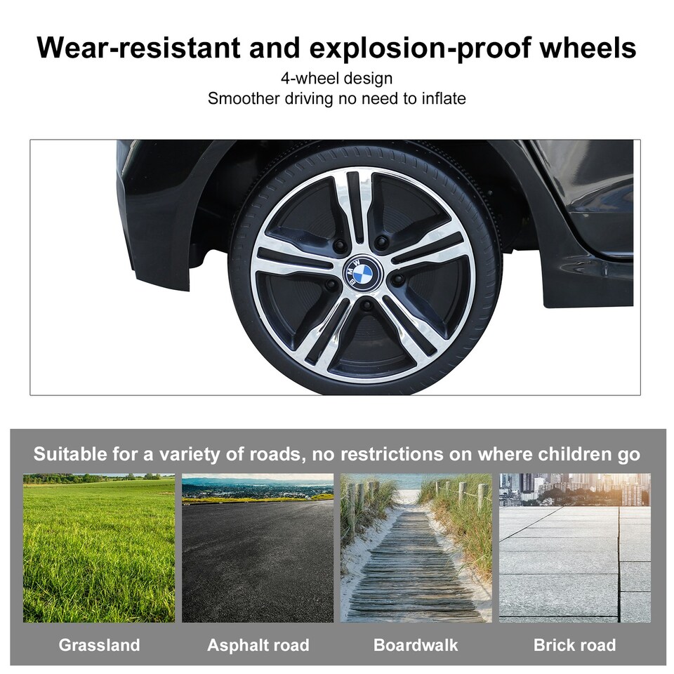 image 1 of HOMCOM Kids Ride On Car Licensed BMW 6GT 6V Electric Battery Powered Vehicle
