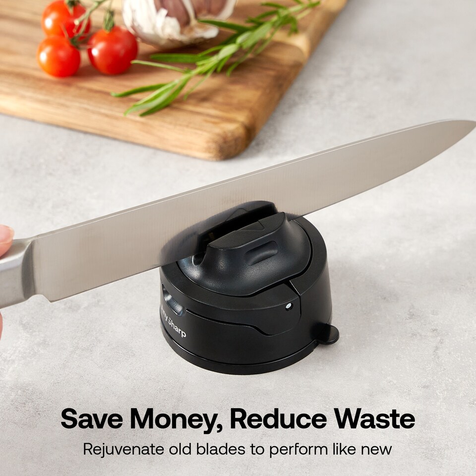image 1 of AnySharp Safer Hands-Free Knife Sharpener | Black | Evo Black