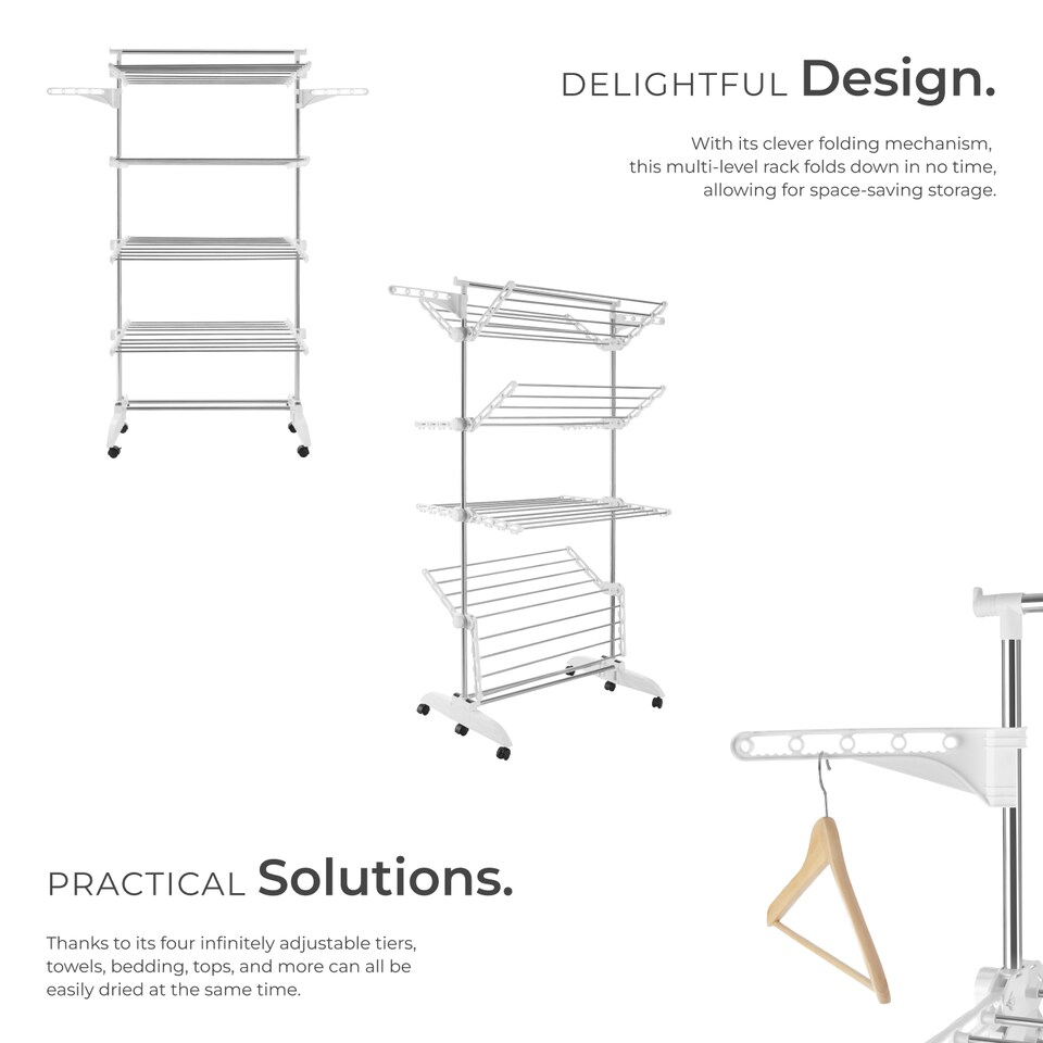 image 1 of Drying Rack Odelia - with wheels, foldable, 4 tiers