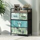 image 8 of HOMCOM 4-Drawer Chest of Drawers, Fabric Dresser with Open Shelf, Blue Blue | Black, Brown