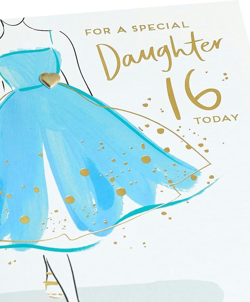image 1 of Beautiful Dress Design Daughter 16th Birthday Card