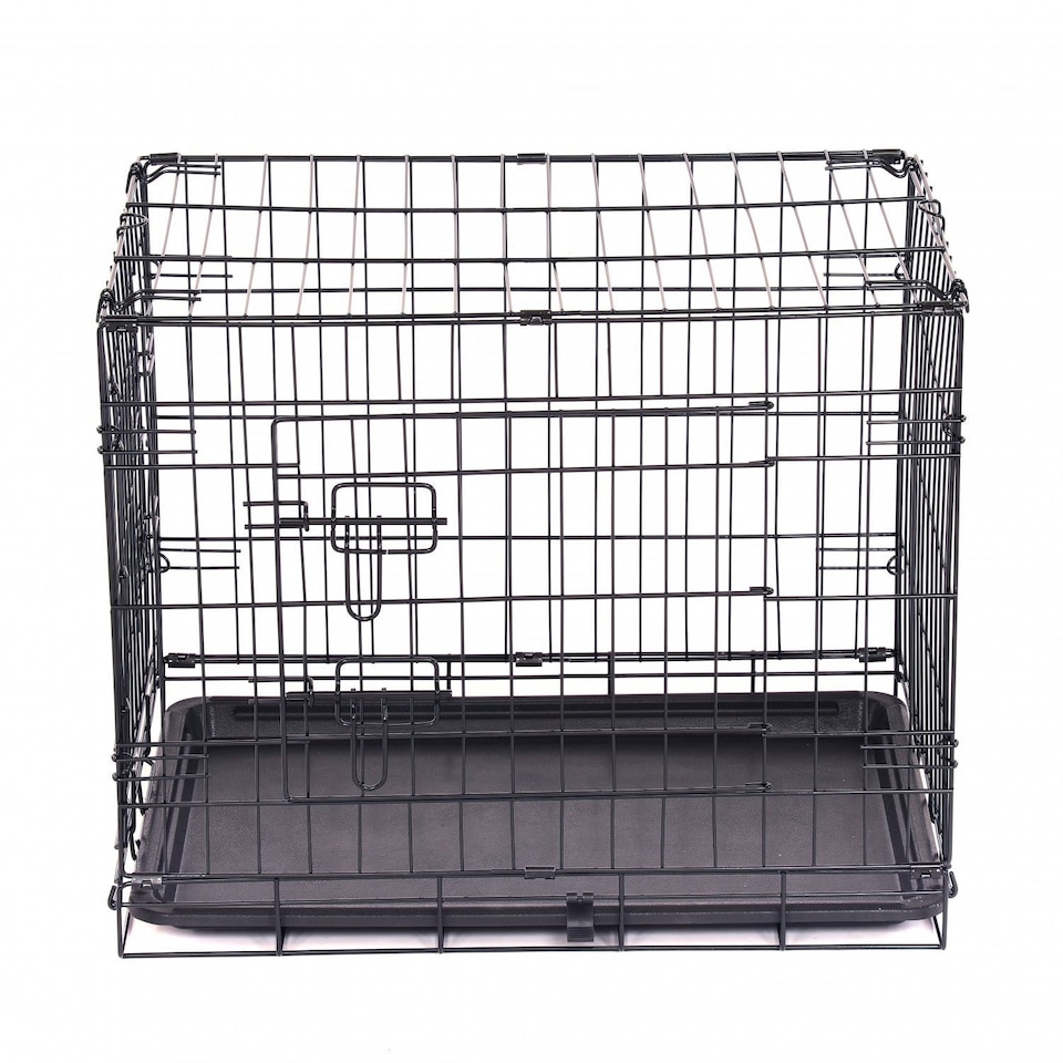 image 1 of 24" Folding Metal Dog Cage Puppy Transport Crate Pet Carrier