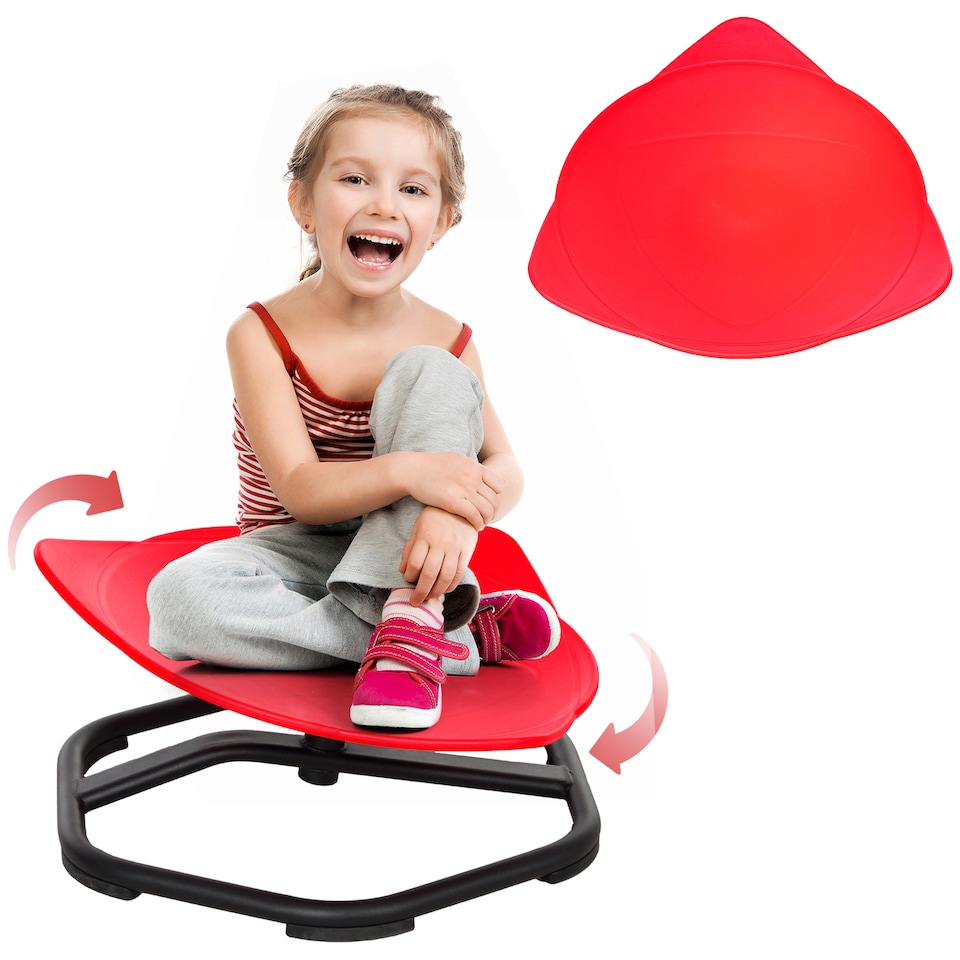 image 1 of AIYAPLAY Sensory Spinning Chair for Kids, for Balance, Coordination, Red