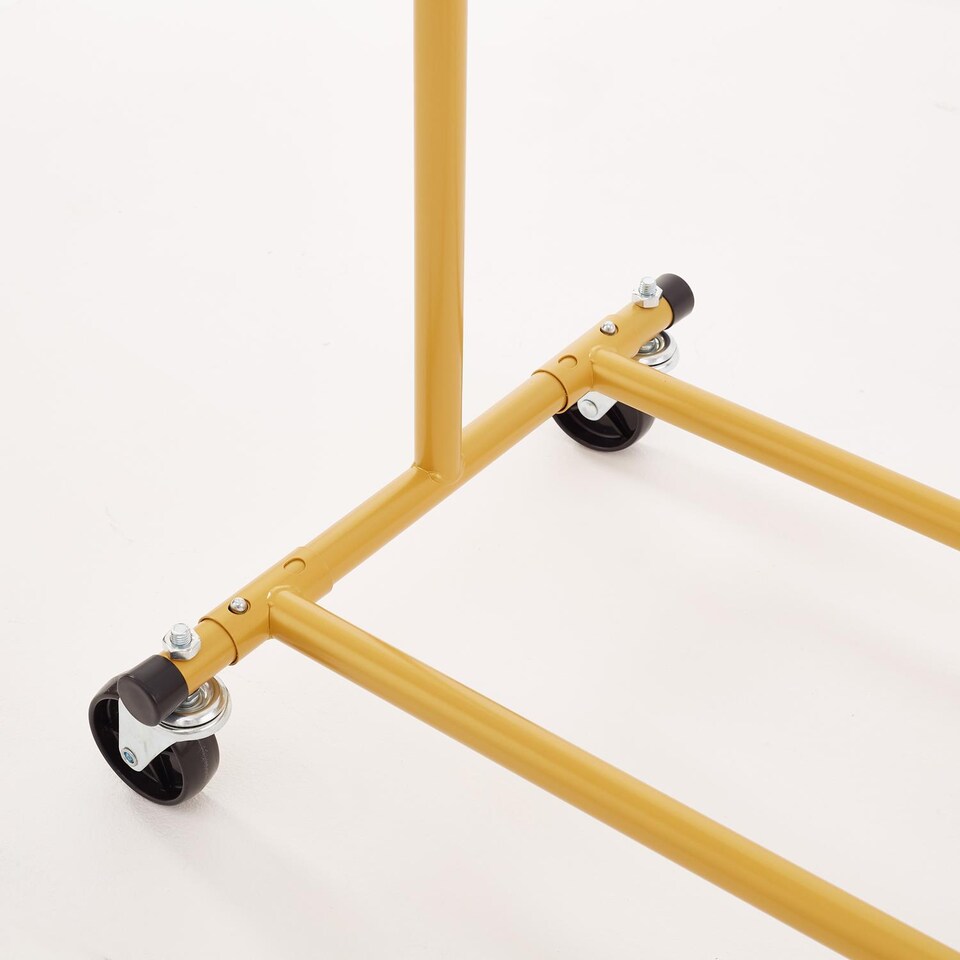 image 1 of House of Home Heavy Duty Gold Clothes Rail Adjustable Width Height with Shelf on Wheels