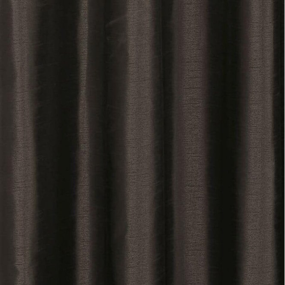image 1 of Faux Silk Lined Eyelet Curtains 228cm x 183cm Black Black | Black