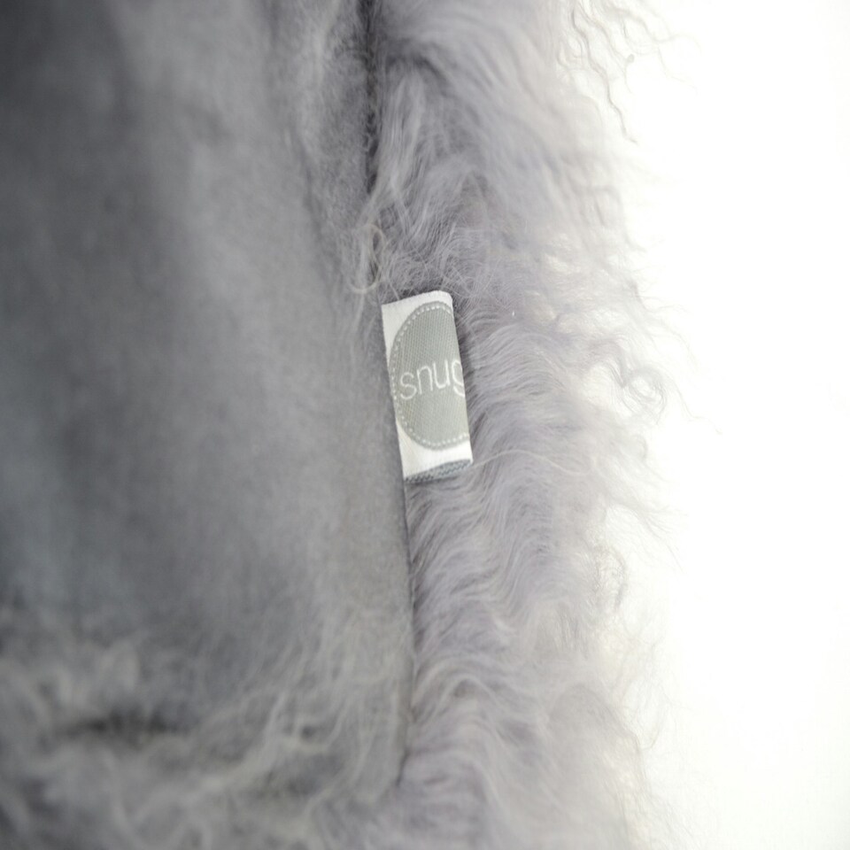 image 1 of SNUGRUGS Mongolian Sheepskin Cushion - Rectangular - 30cm x 50cm Grey | 30cmx50cm