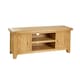 image 9 of 2 Doors 2 Shelves TV Stand Media Entertainment Storage Cabinet Wooden | Brown | Oak