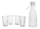 image 1 of Dayla Embossed Glass Bottle Set With Four Glasses