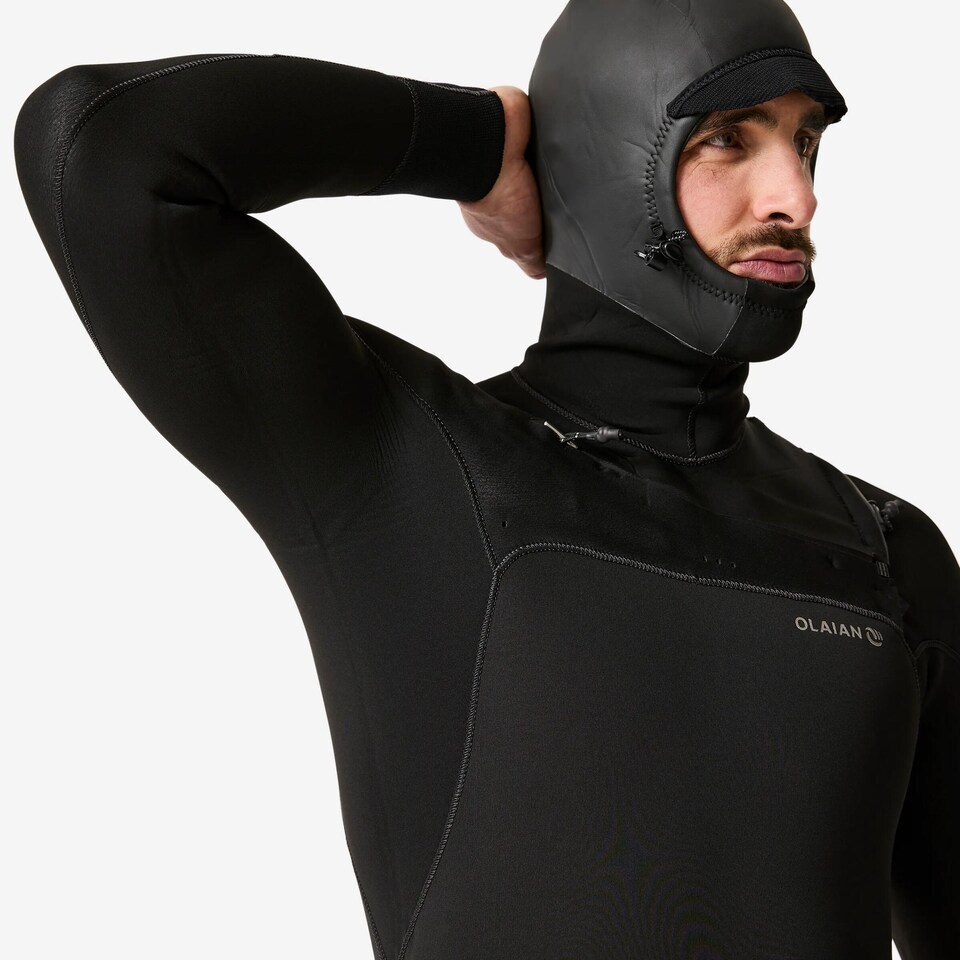 image 1 of Decathlon Men’s Surfing 5/4 mm Neoprene Wetsuit with Hood 900