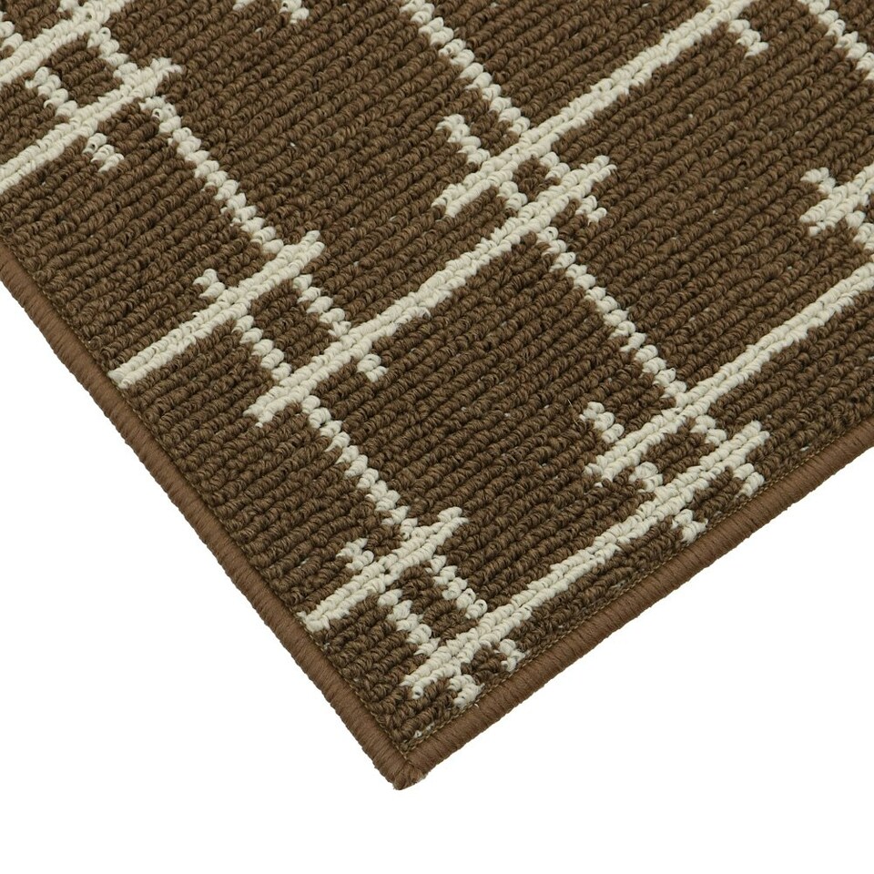 image 1 of JVL Vector Indoor Machine Washable Doormat 40x70cm, Brown