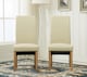 image 2 of MCC Direct Deluxe High Back Leather Dining Chairs Cream