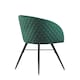 image 4 of Single Vittorio Velvet Dining Chair with Black Metal Legs, Quilted Design Modern Accent Chair | Green