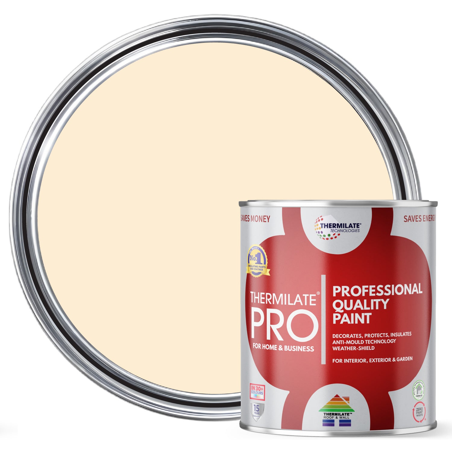 Thermilate PRO FLEX Interior & Exterior Paint - Multi-Surface Paint & Primer - All-in-One - Londons Magnolia - 1L - Matt