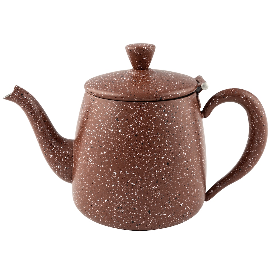 image 1 of Café Olé Premium Granite Teapot, 48oz / 1360ml, Stainless Steel, Red Granite Finish
