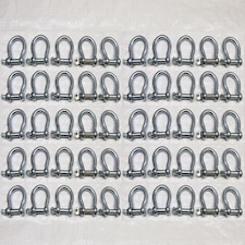 Bow Shackle Screw Pin Galvanised 6MM X50 (Commercial Chain Connector Caravan Tether)