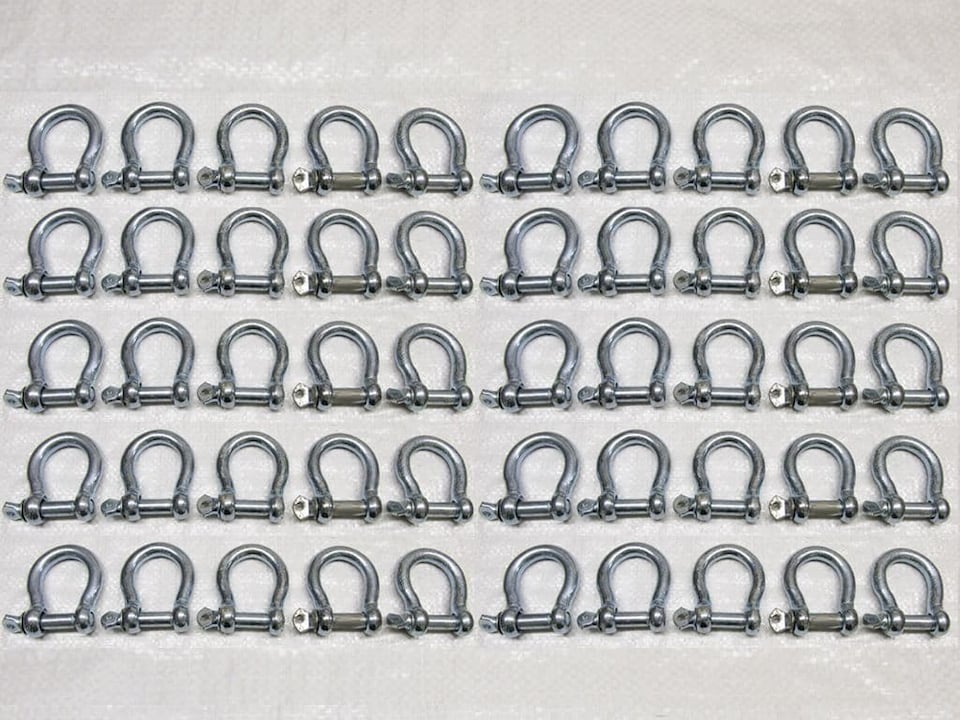 Bow Shackle Screw Pin Galvanised 6MM X50 (Commercial Chain Connector Caravan Tether)