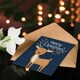 image 4 of Christmas Card Cute Reindeer Rudolph With Antler String Lights