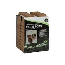 Garland Fibre Pots Square 8cm Biodegradable 48 Piece Value Pack Brown