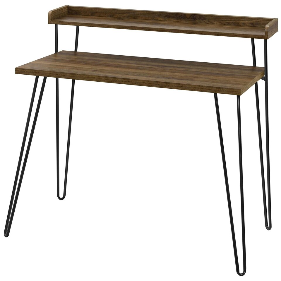 image 1 of Haven Retro Desk with Riser in Walnut Look