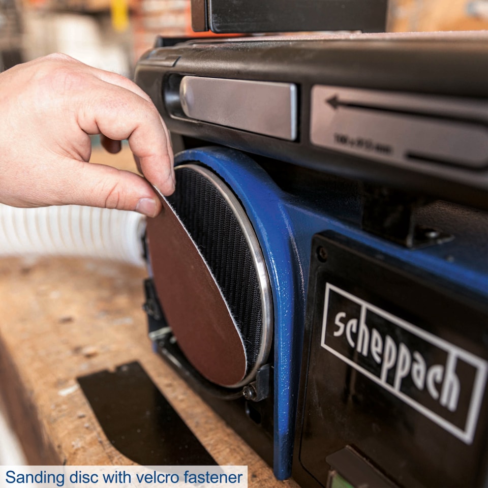 image 1 of Scheppach BTS800 Belt & Disc Sander, 370W, 150mm Disc, 100x280mm Belt, Tilting Table