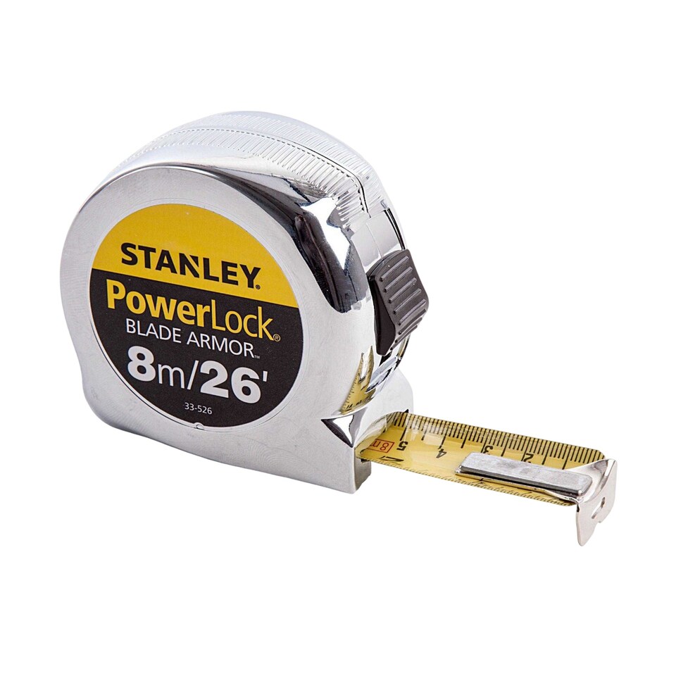 image 1 of Stanley Powerlock Tape Measure | Silver | Silver | 8m | 1
