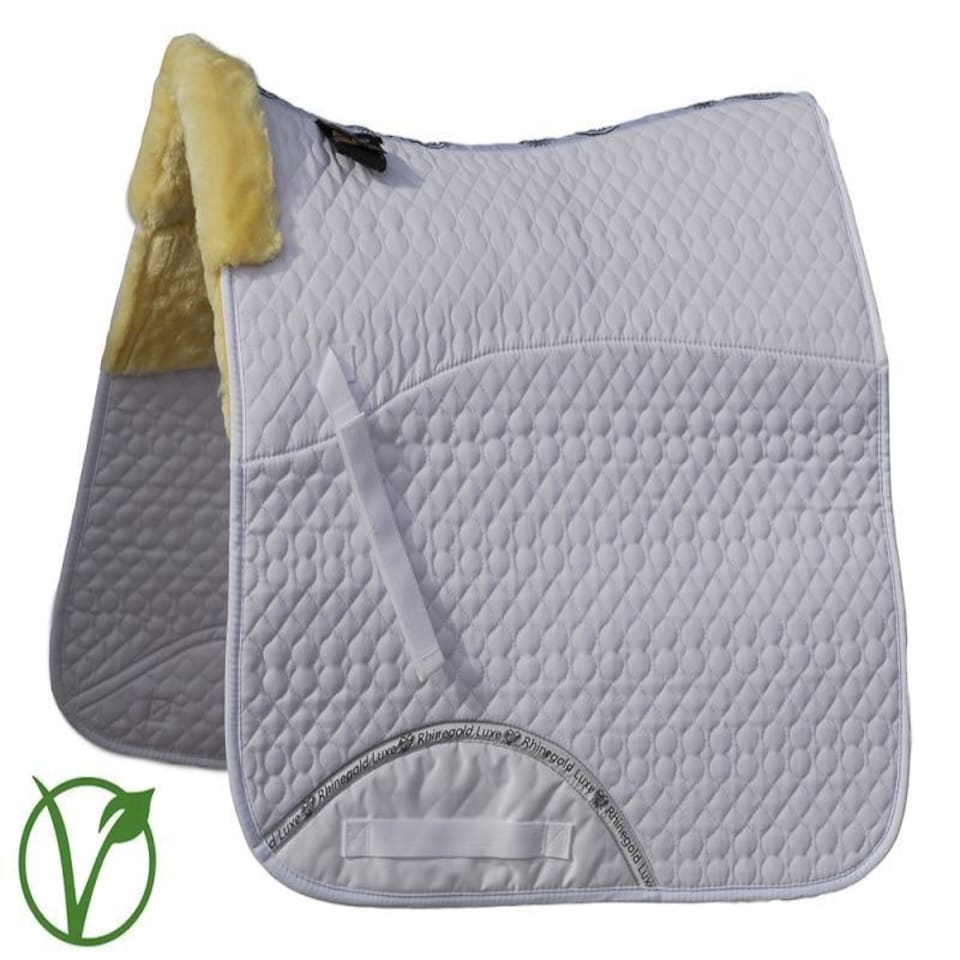 image 1 of Rhinegold Luxe Fur Dressage Saddle Cloth Black | Colour: Black/Black
Size: Cob