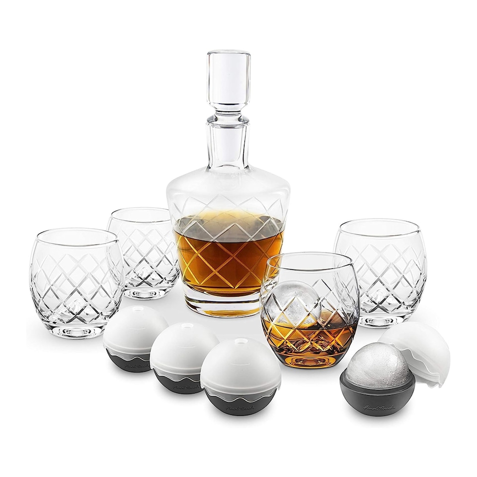 image 1 of Final Touch On The Rock Glass Etched Decanter Set