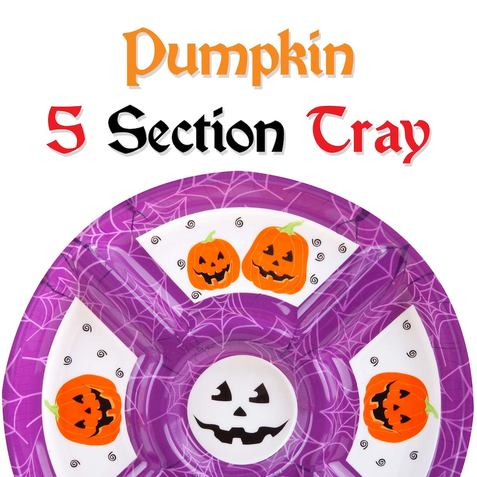 image 1 of VFM e-Store Halloween Dip Tray with Decals - Lightweight Party Serving Dish