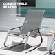 image 4 of Outsunny Garden Rocking Chairs Set of 2, Ergonomic Outdoor Rocking Chairs with Armrests, High Backrest, Steel Frame Relaxing Rocker Armchair Seats for Patio, Balcony, Porch, Grey | Grey | Grey