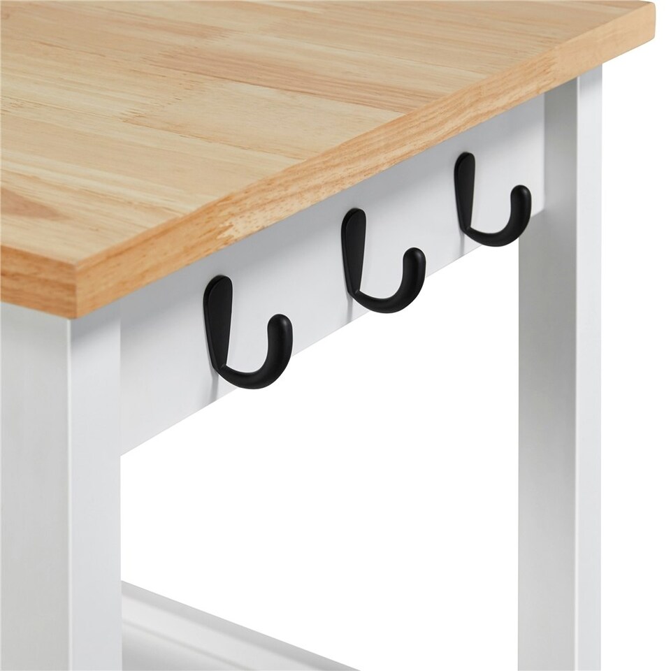 image 1 of Yaheetech Rolling Kitchen Cart W/Wheels  White