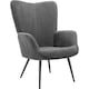 image 1 of Armchair Hygge - padded, armrests and ergonomic backrest, 150 kg load capacity | Grey | Wide cord anthracite/black | One Size | 1