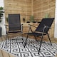 image 5 of Outdoor 2 Person Round Glass Top Garden Patio Dining Table Chairs Black Parasol and Base Set